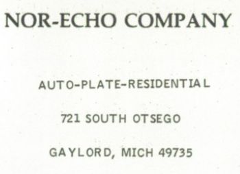 Nor-Echo Motel - High School Yearbook Ad